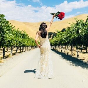 Mac Duggal 9171 - Floral Applique A-Line Evening Gown size 4 $798 NEW